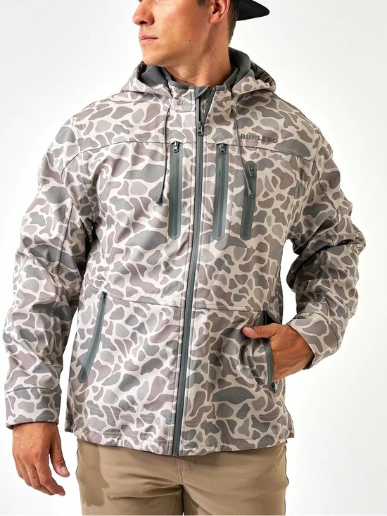BURLEBO Other - BURLEBO Men's Hooded Camo Softshell Jacket - Light Gray